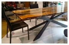 Tavolo Spyder piano rovere vecchio e resina tavolo spyder piano rovere vecchio e resina