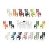 Sedia Paesana sedile legno colorata