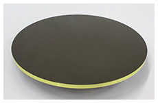 glass top metal edge round