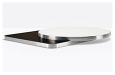 laminate top aluminium edge Ø70cm - 70x70cm