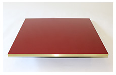 glass top metal edge 70x70 cm