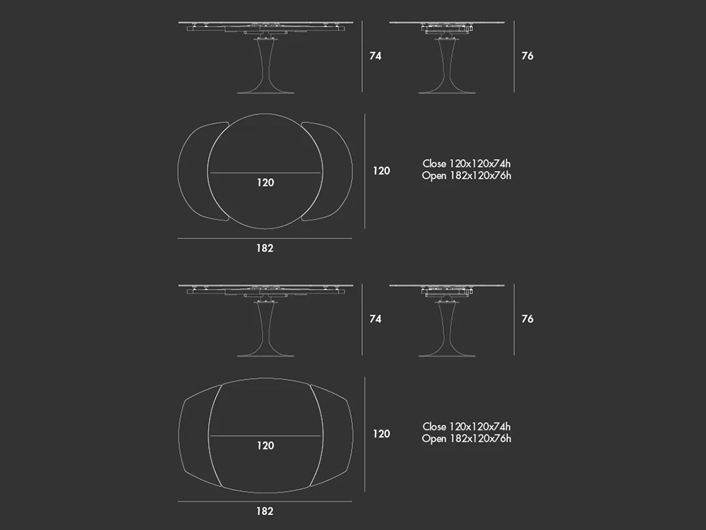 Tavolo Flute Extensible